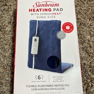 Sunbeam Plush Blue Heating Pad with XpressHeat